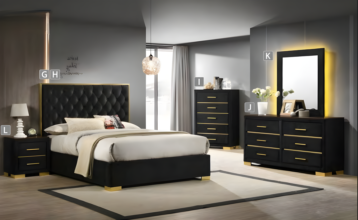 6-Pieces Chloe/100 Bedroom set