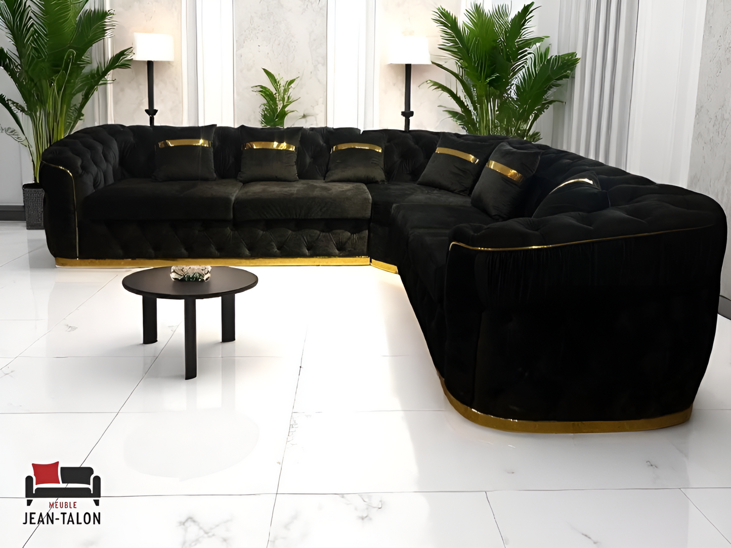 DreamVelvet™ Luxurious Beige Velvet Sectional – 6198