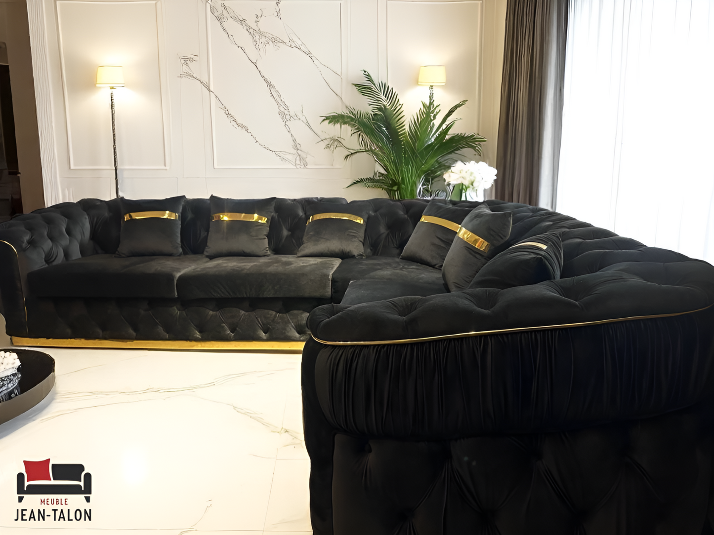 DreamVelvet™ Luxurious Beige Velvet Sectional – 6198