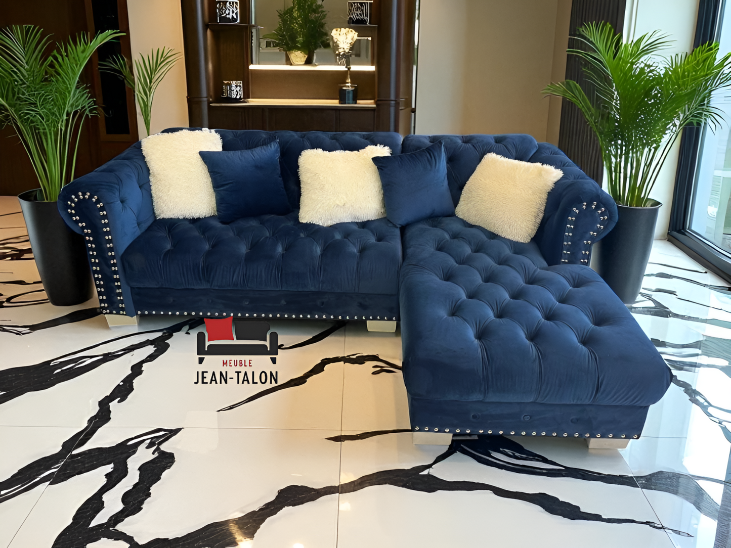 MajestiLuxe™ Velvet Sectional Sofa Set – 6247