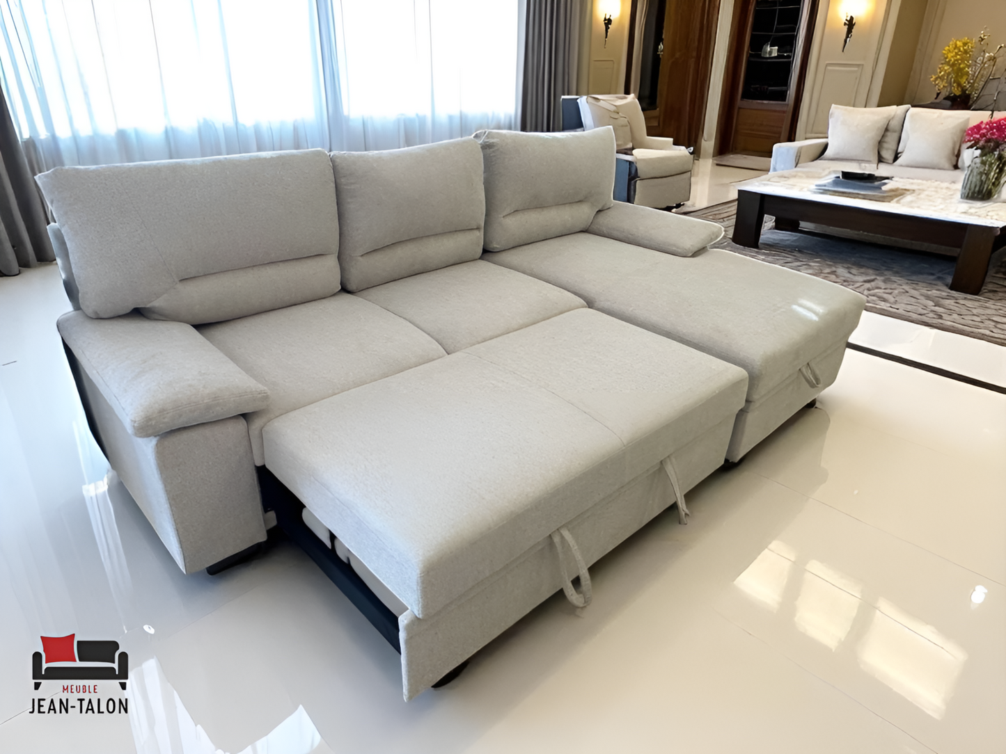 CloudEase™ Modular Fabric Sofa Bed – 6252
