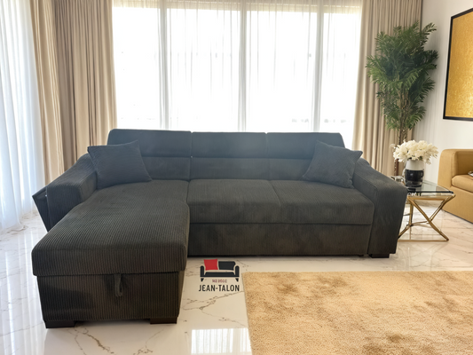 VelourLux™ Modular Velvet Sofa Bed – 6286