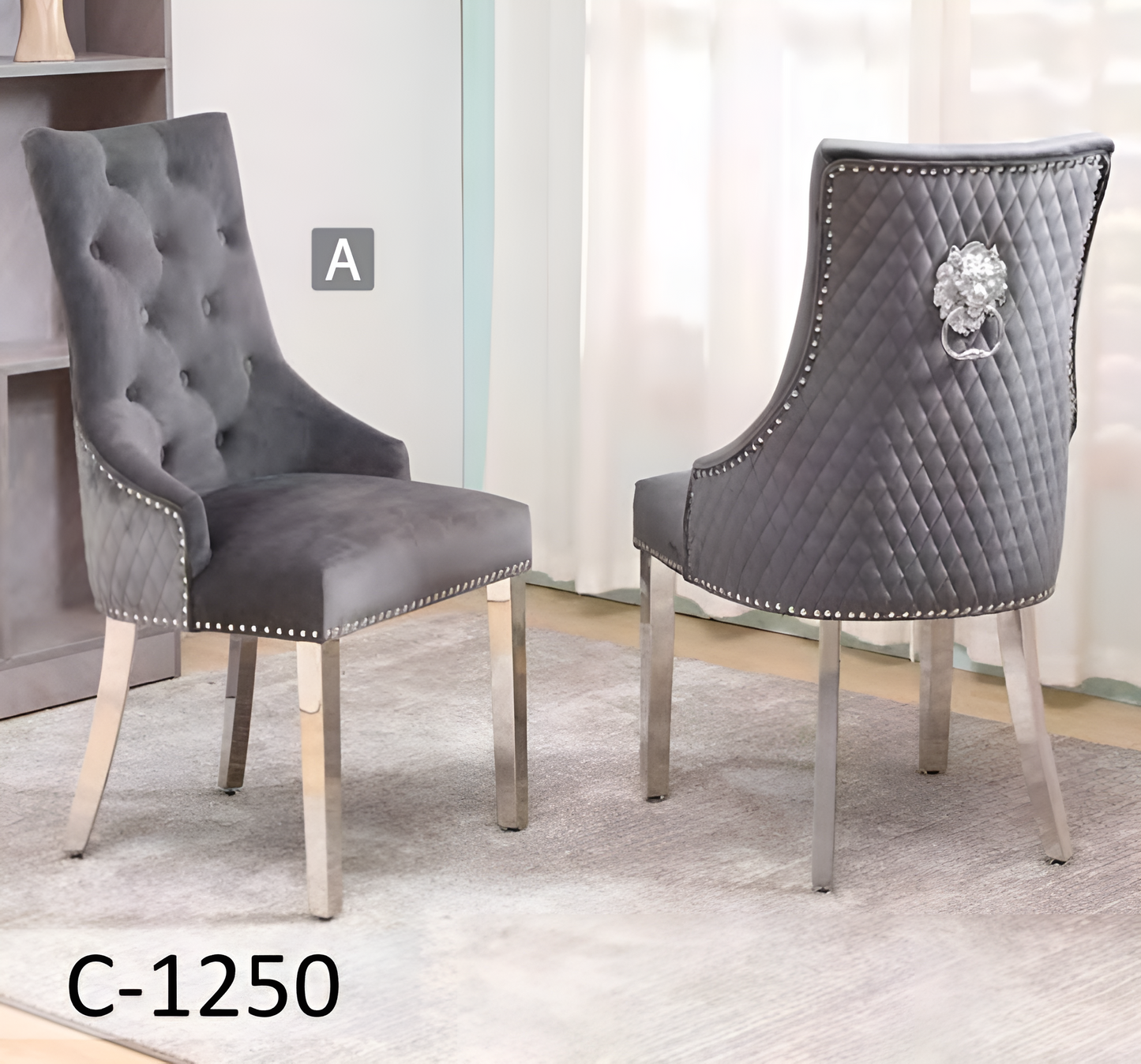 Chaise de salle à manger en velours – C-1250