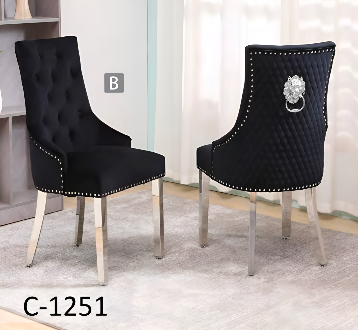 Chaise de salle à manger en velours – C-1250