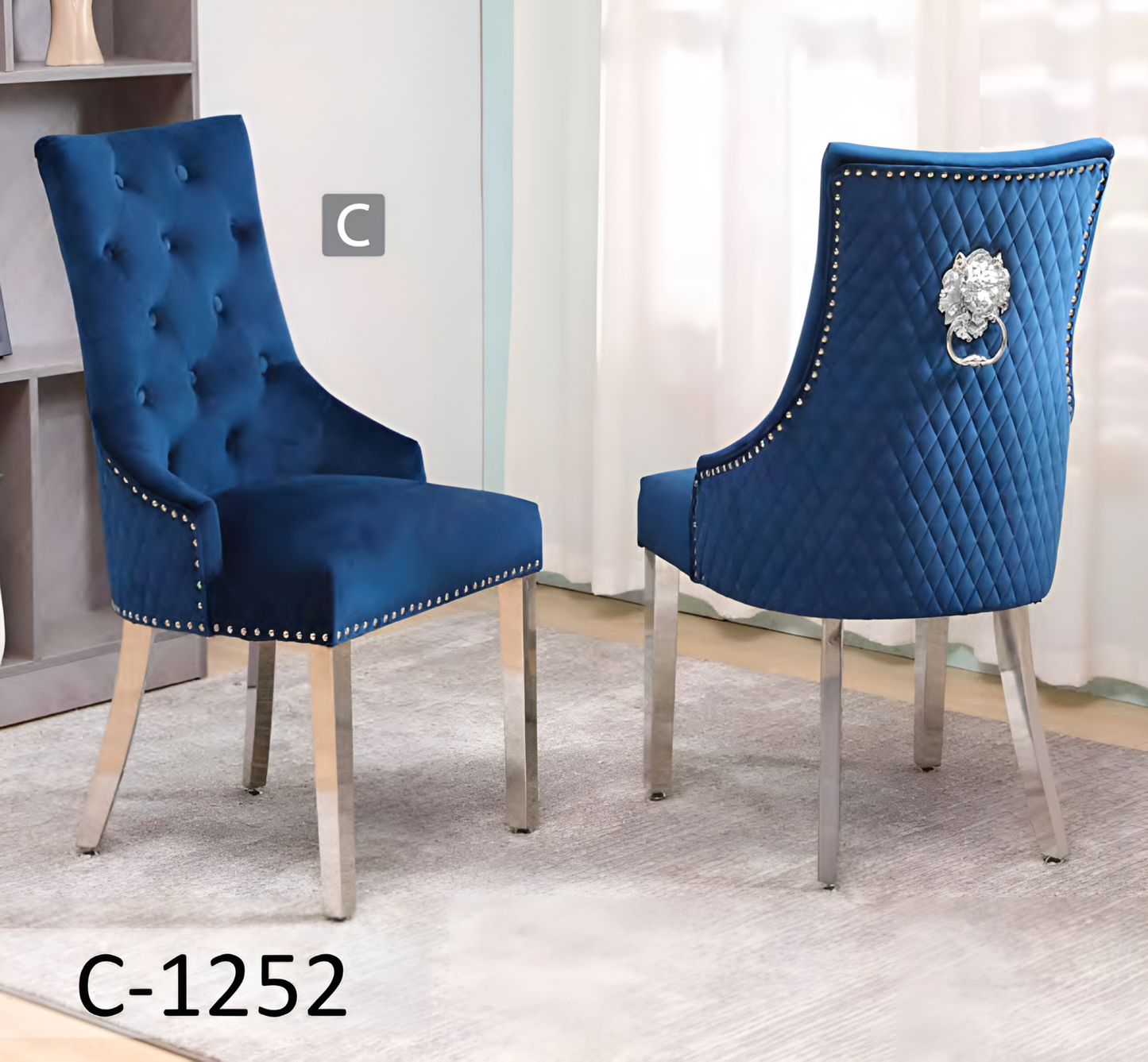 Chaise de salle à manger en velours – C-1250