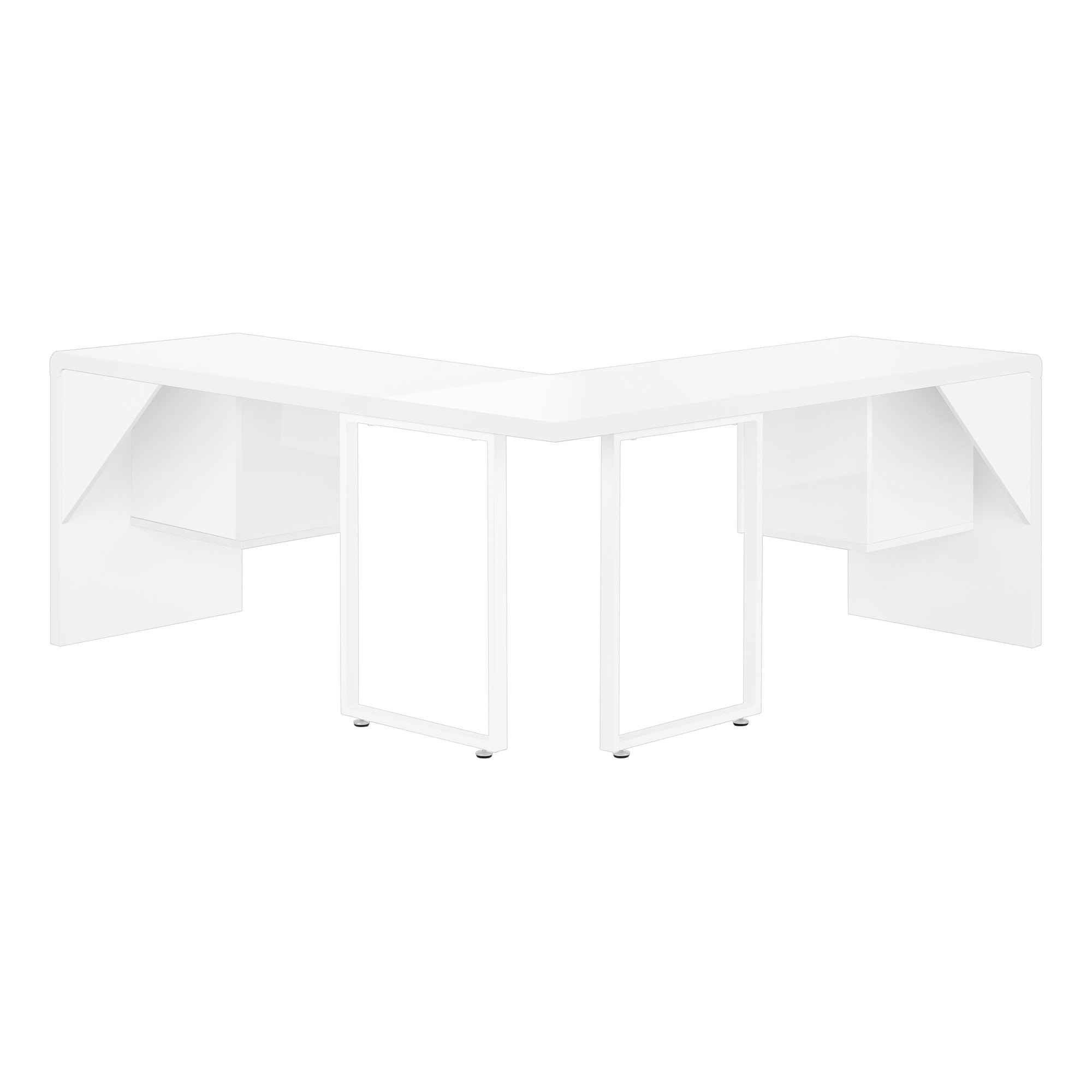 LUXARA CORNER™ – L-SHAPED HIGH GLOSS OFFICE DESK – I 7582