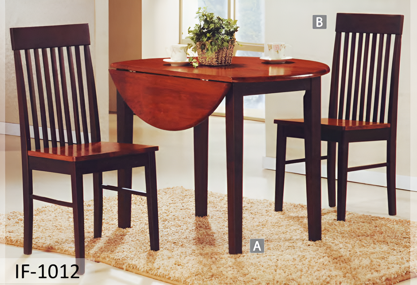 Dirty Oak Drop Leaf Dining Set – Model IF-1012