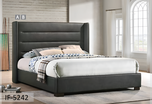 Wing Bed with Horizontal Tufted Panels – IF-5242