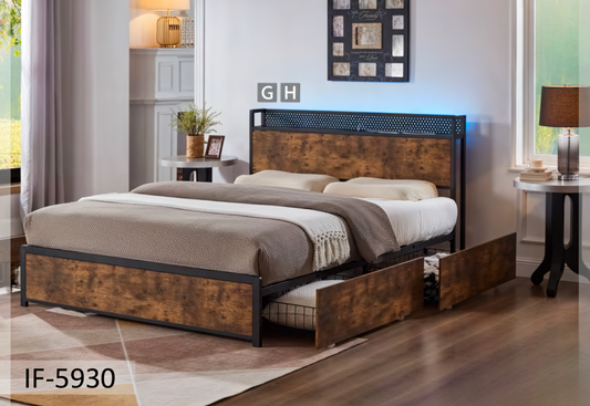 Wood Grain Panel IF-5930 Bed