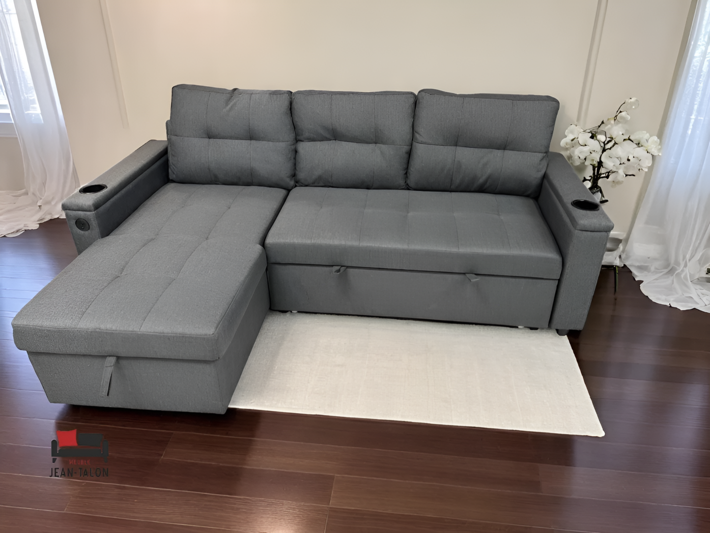 Canapé-lit modulaire en tissu FlexiDream™ – 6142