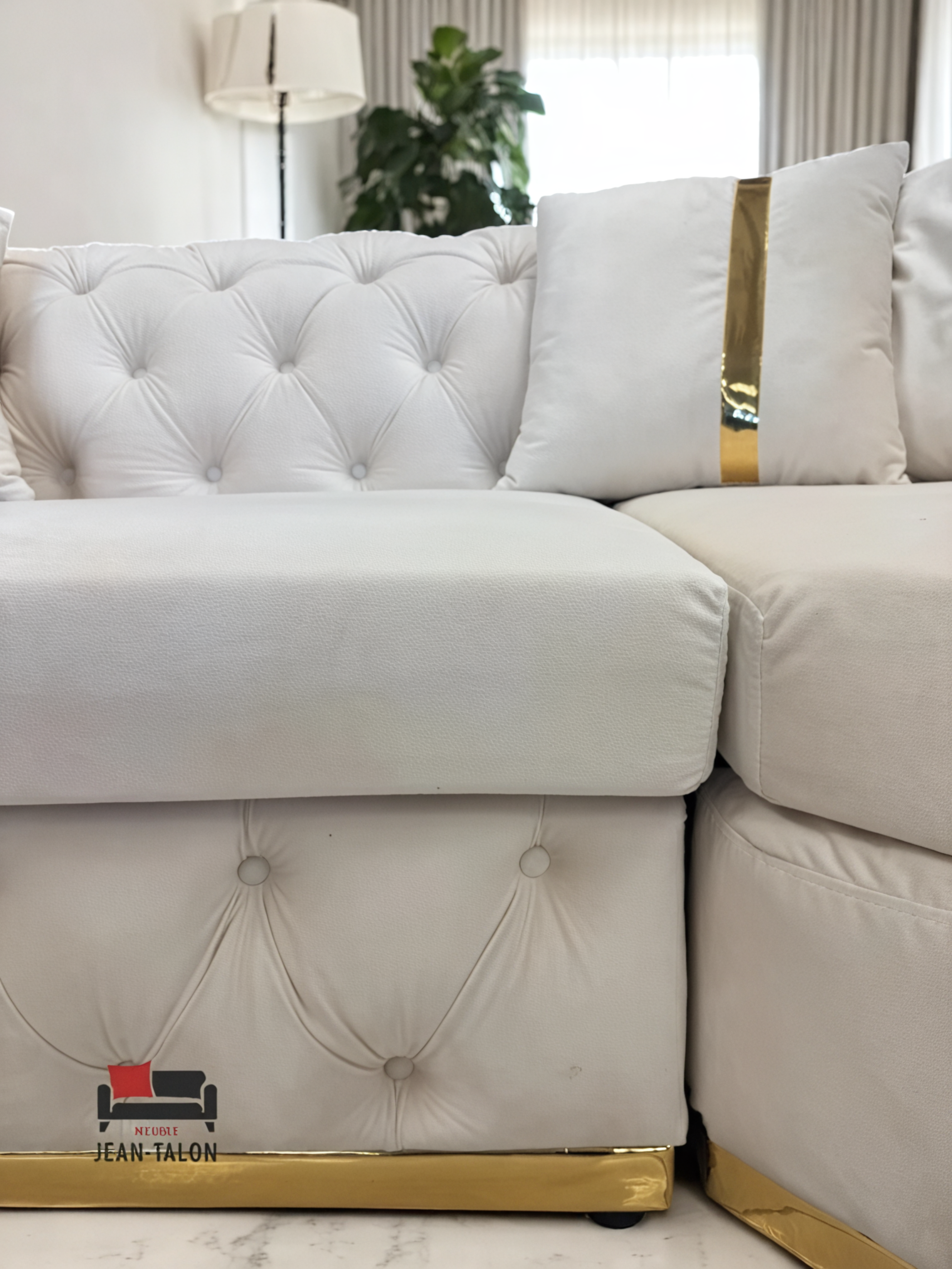 DreamVelvet™ Luxurious Beige Velvet Sectional – 6198