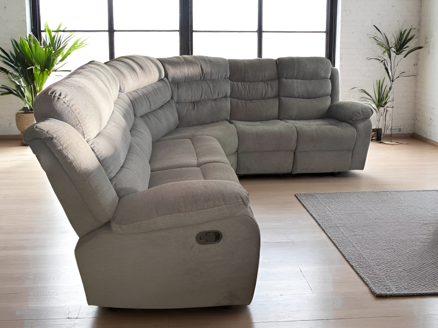 UltraPlush™ Manual‑Reclining Sectional in Woven Performance Fabric – 7006
