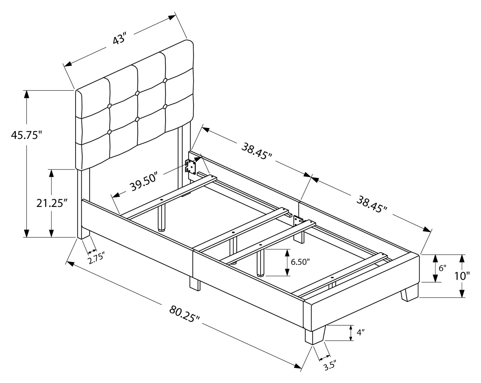 ASTON BOUCLÉ™ – UPHOLSTERED SINGLE BED – I-5805T