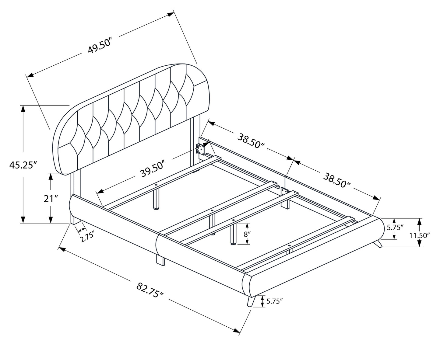 VANTAGE RETRO™ – UPHOLSTERED SINGLE BED – I-5982T