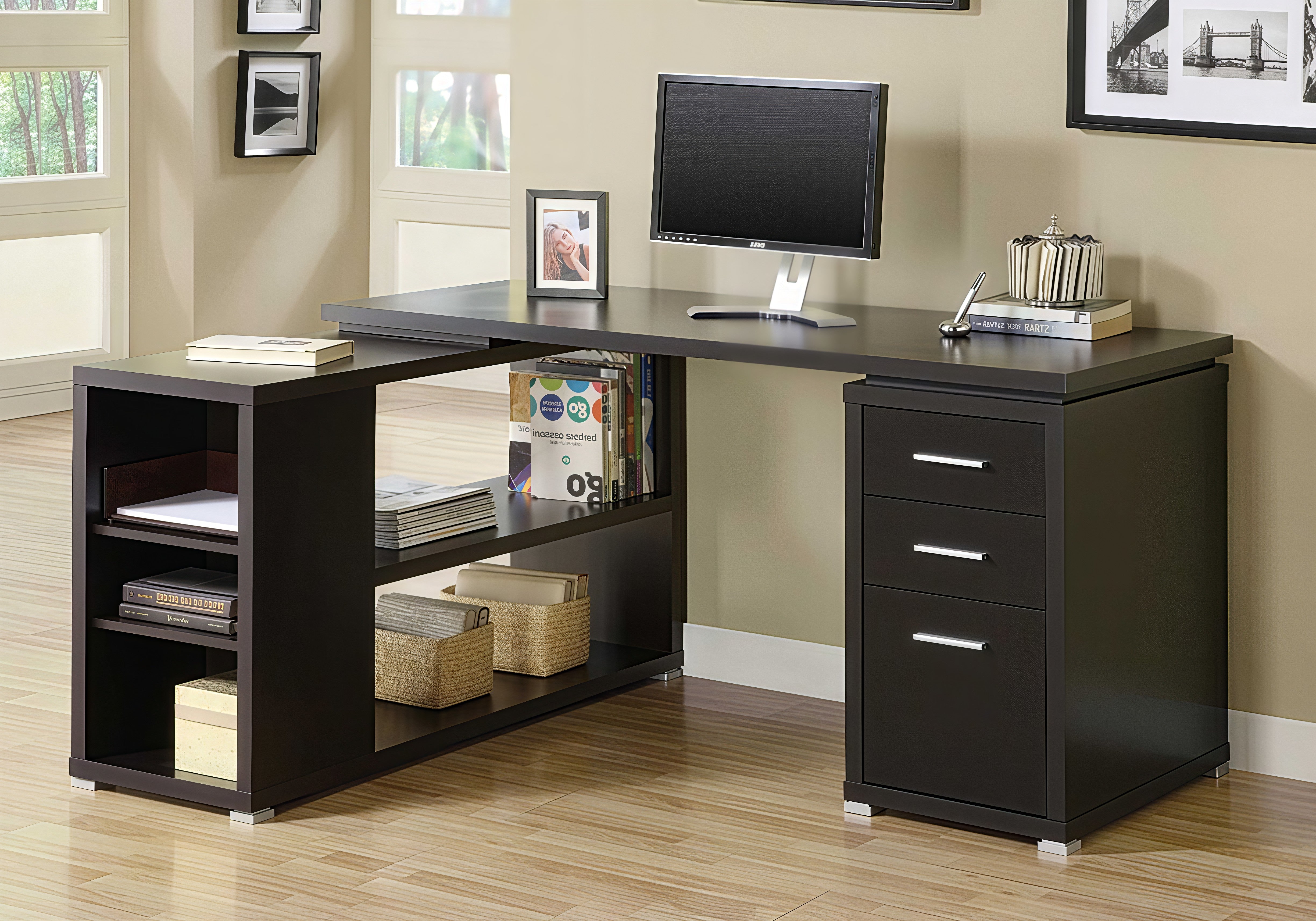 VANTEX CORNER™ – L-SHAPED RECLAIMED OFFICE DESK – I 7421