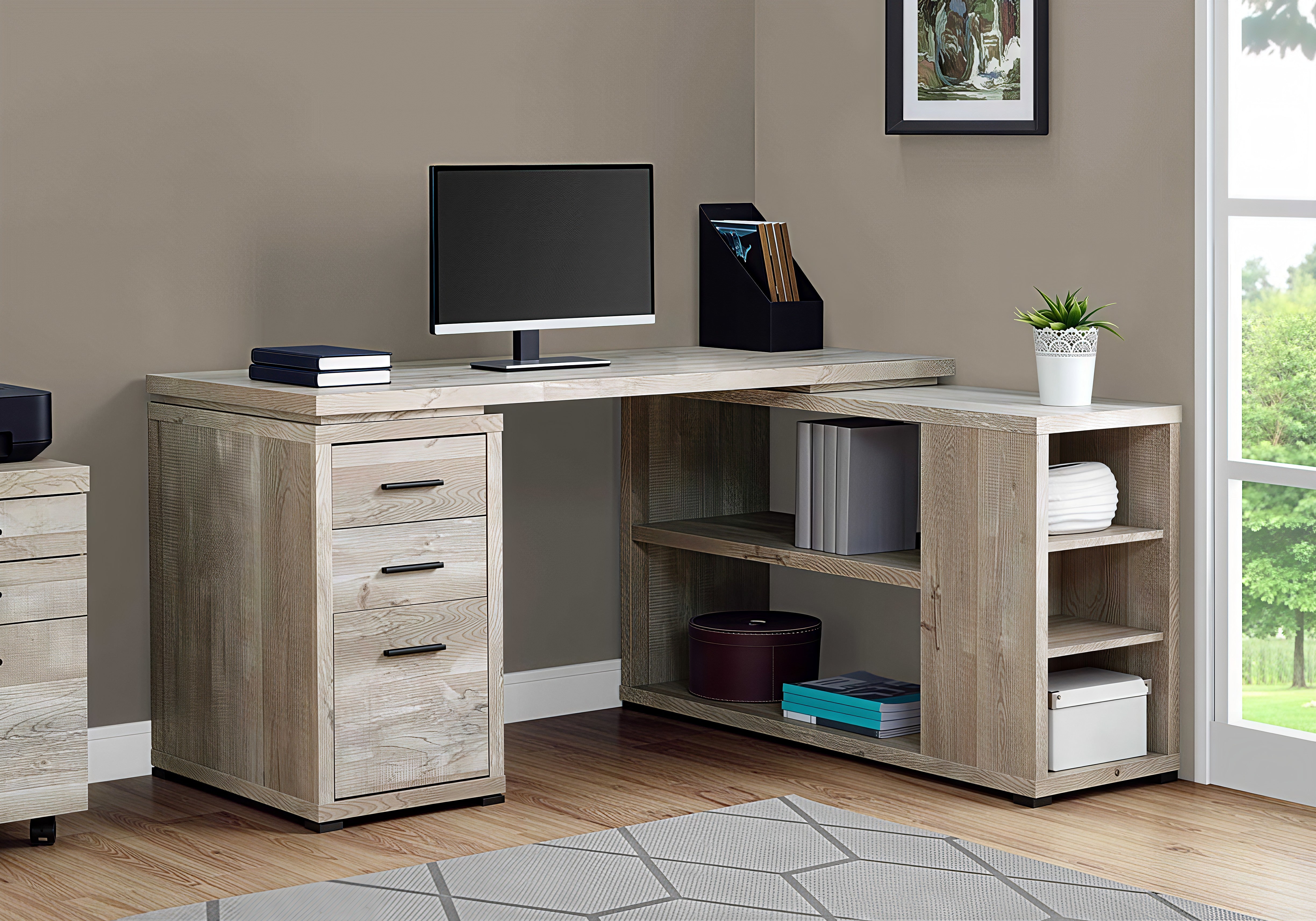 VANTEX CORNER™ – L-SHAPED RECLAIMED OFFICE DESK – I 7421