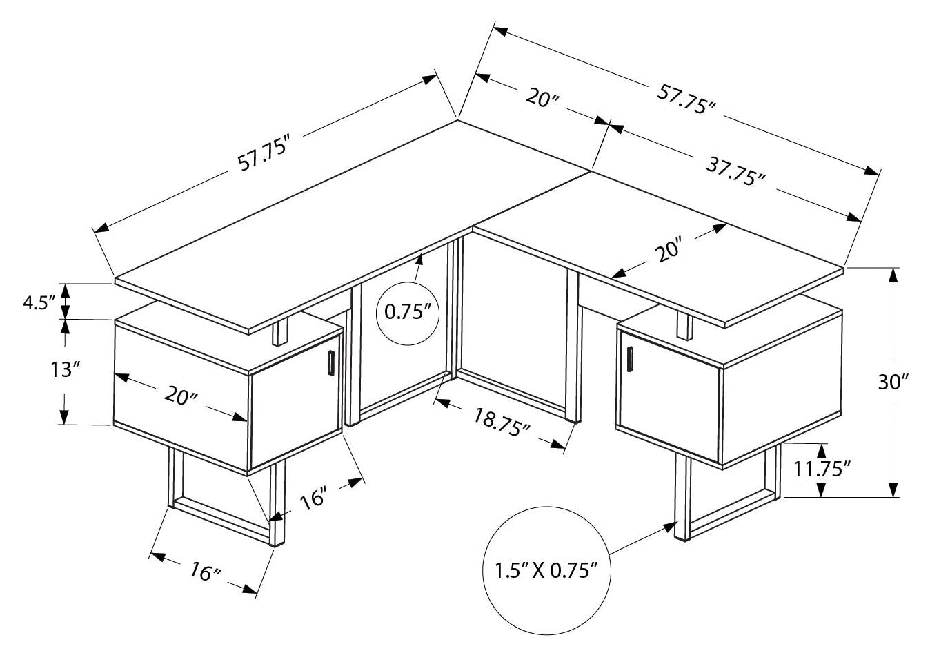 ALVAREX™ – REVERSIBLE L-SHAPED EXECUTIVE OFFICE DESK – I 7695