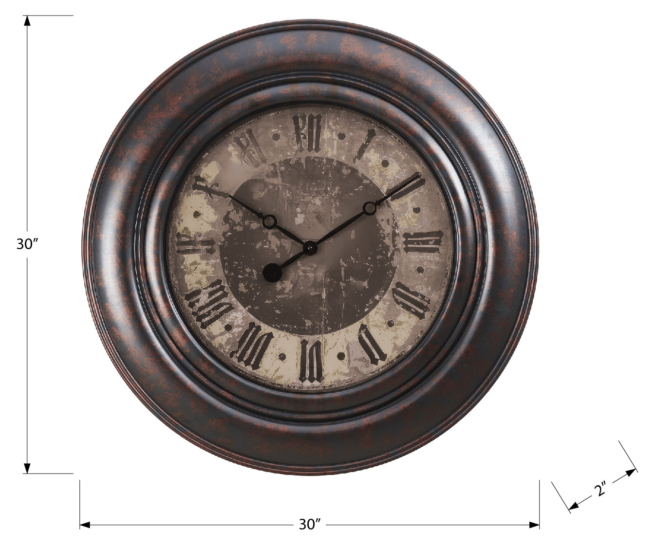 RUSTIQUE NOIR™ WALL CLOCK – I 9027