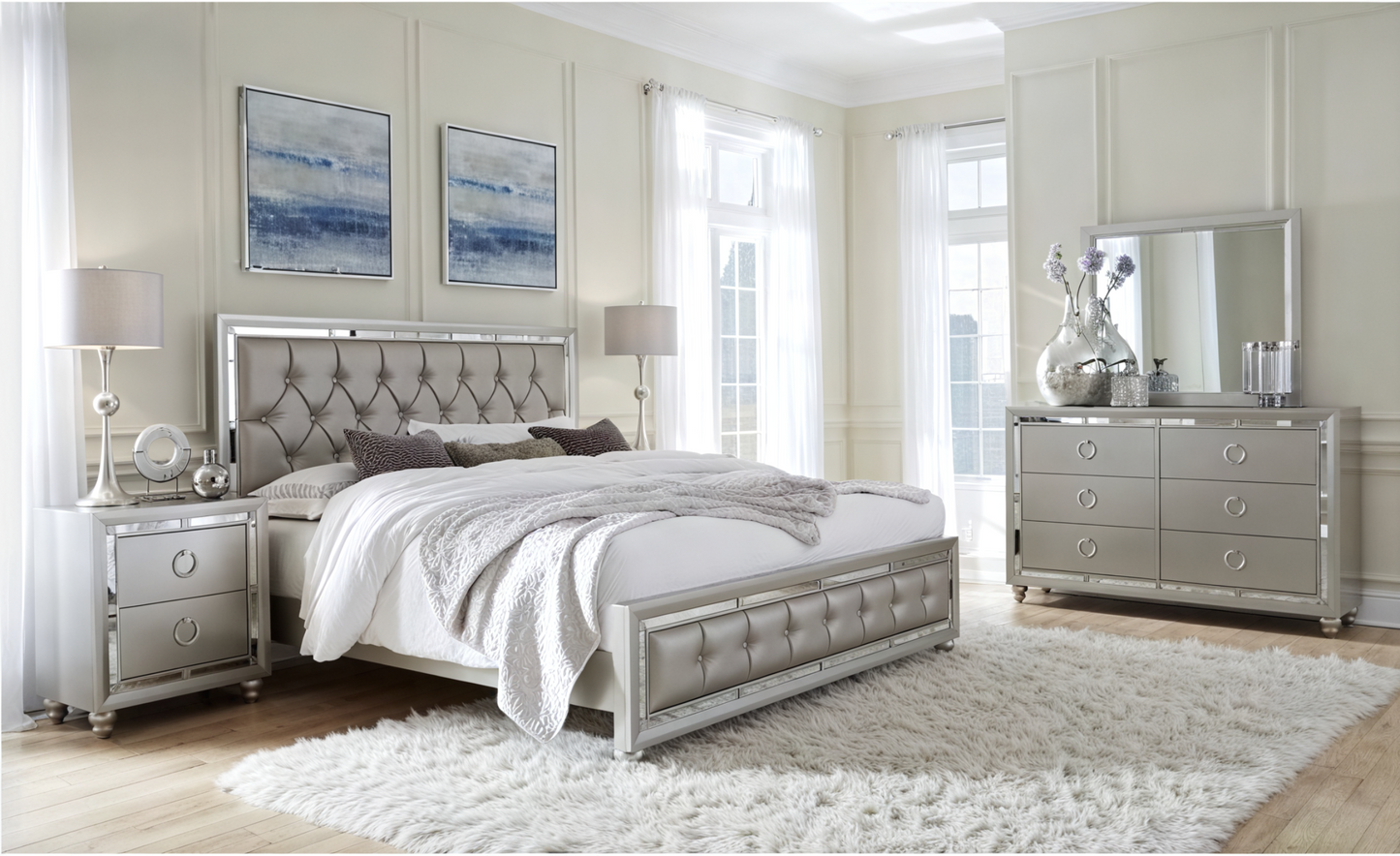 Ensemble de chambre à coucher Luna Riley 6 pièces