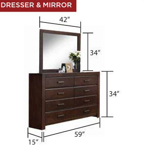 ATHEN 181™ – 6-PIECE BEDROOM SET – DARK CHERRY FINISH