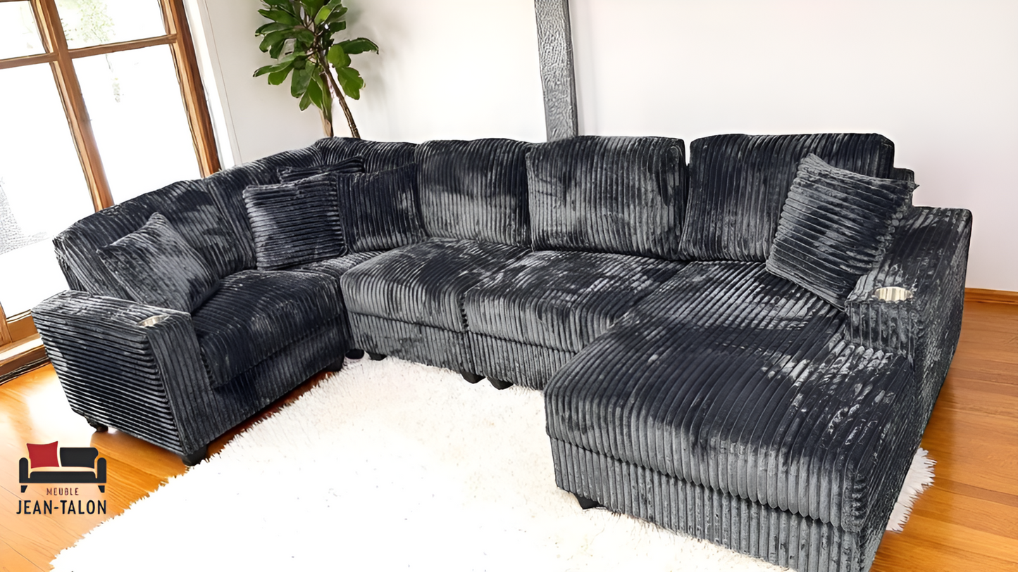 VelvetLux™ Modular Velvet Sectional – 6272