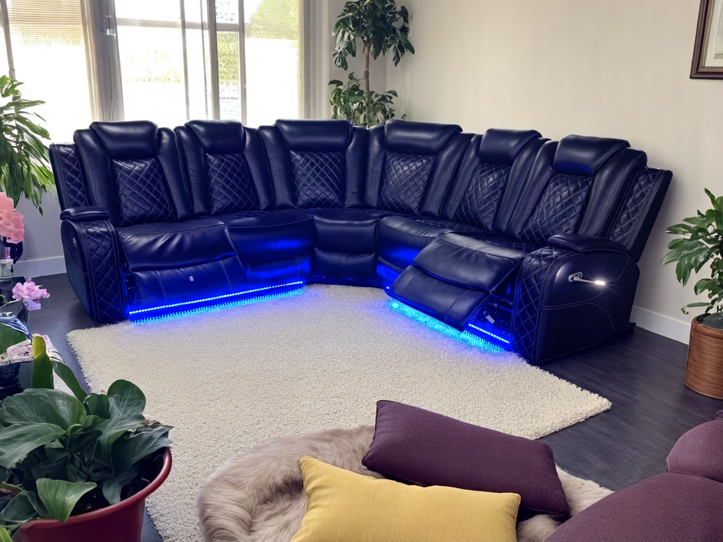 Sectional Set – Blue LED Accent