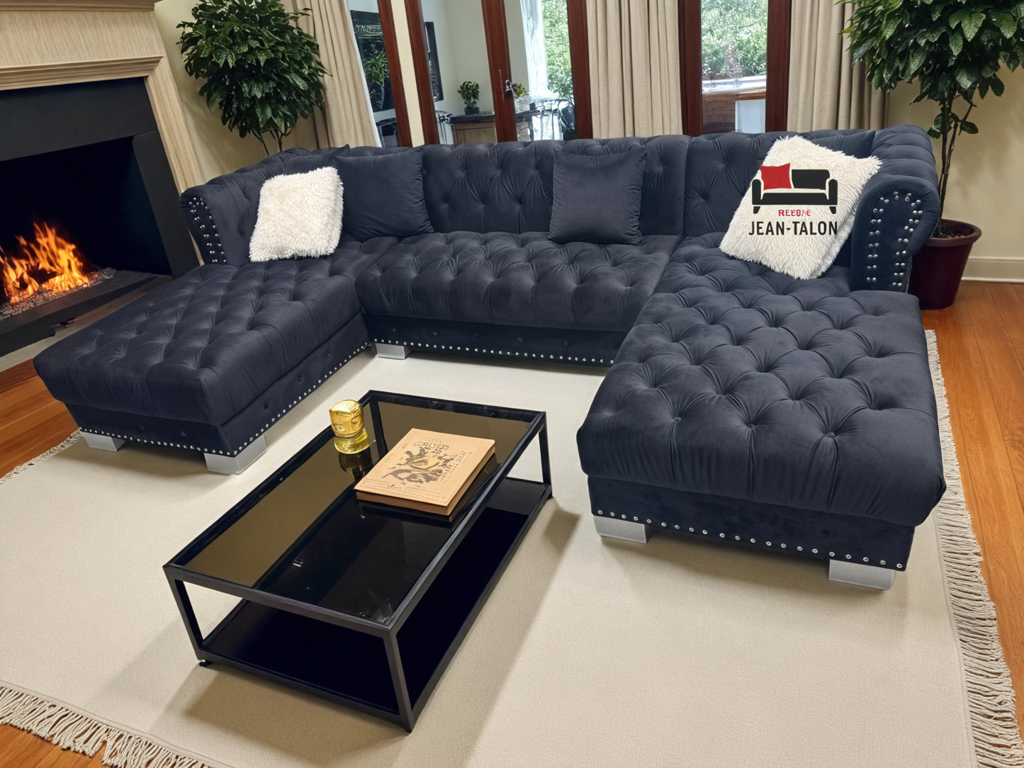 Sectional Set – Tufted Velvet Elegance