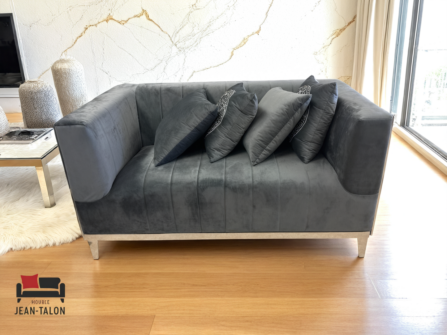 Ensemble de canapés en velours VersaceSilver™ – 6216