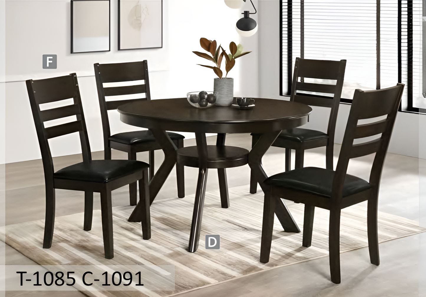 Espresso Round Dining Set – Model T-1085