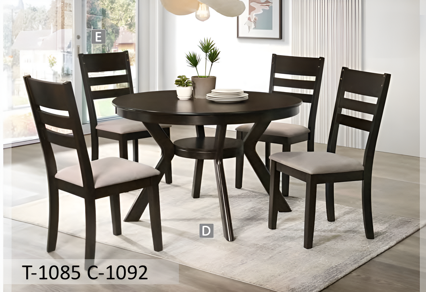 Espresso Round Dining Set – Model T-1085
