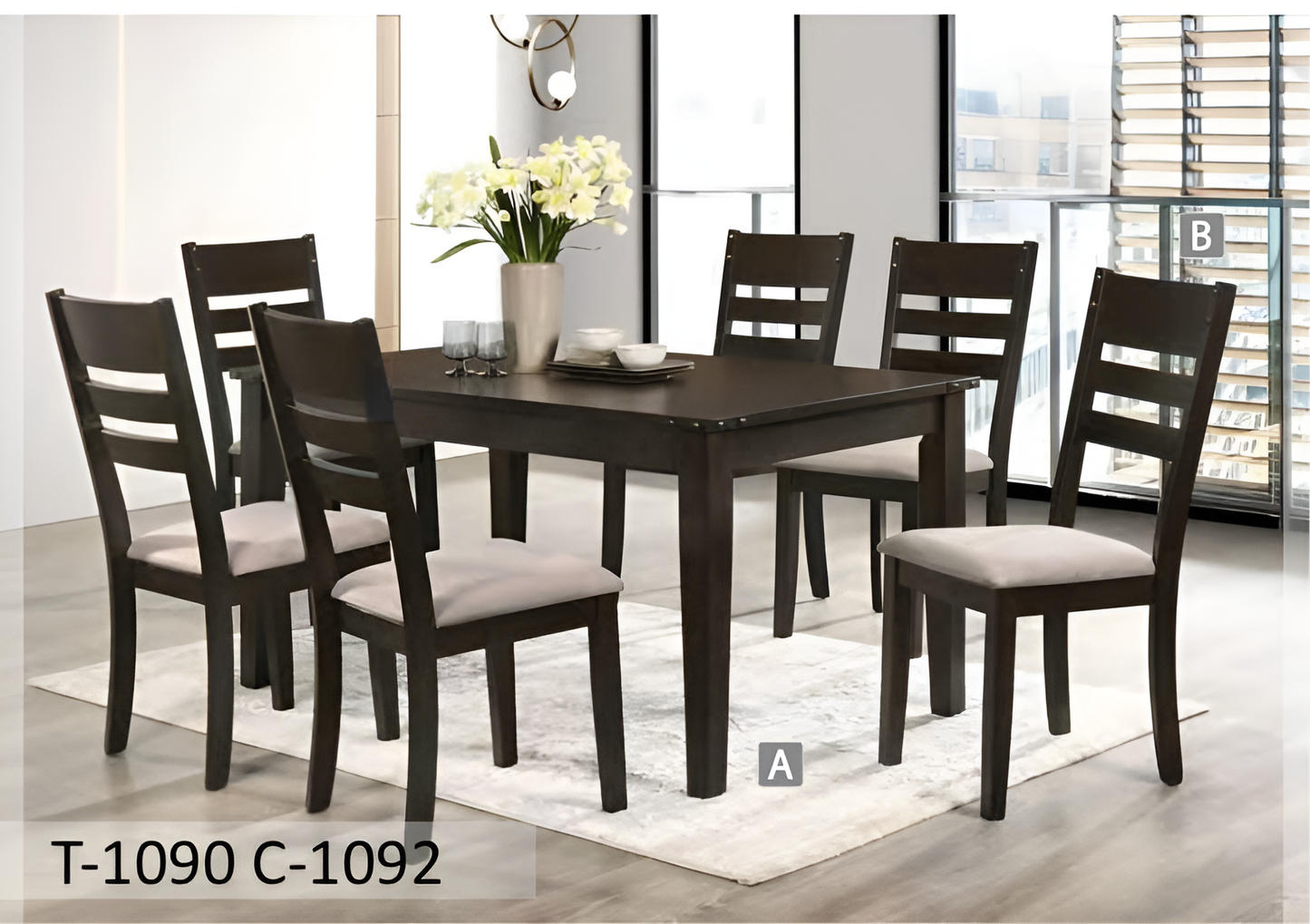 Espresso Rustic Dining Set – Model T-1090