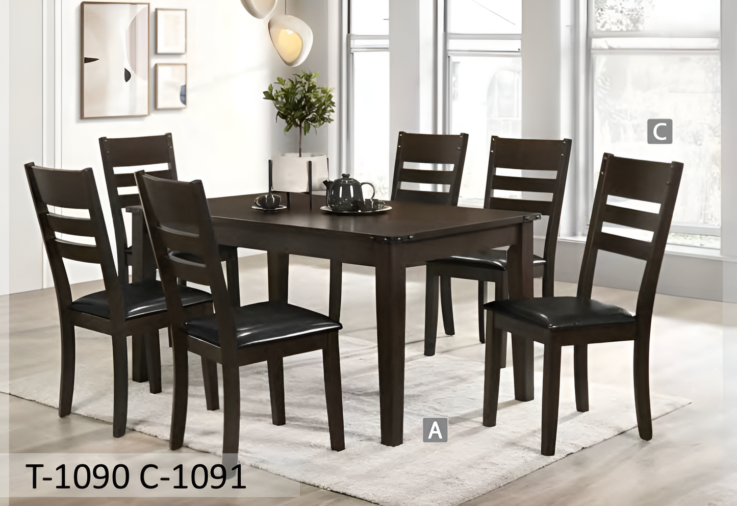 Espresso Rustic Dining Set – Model T-1090