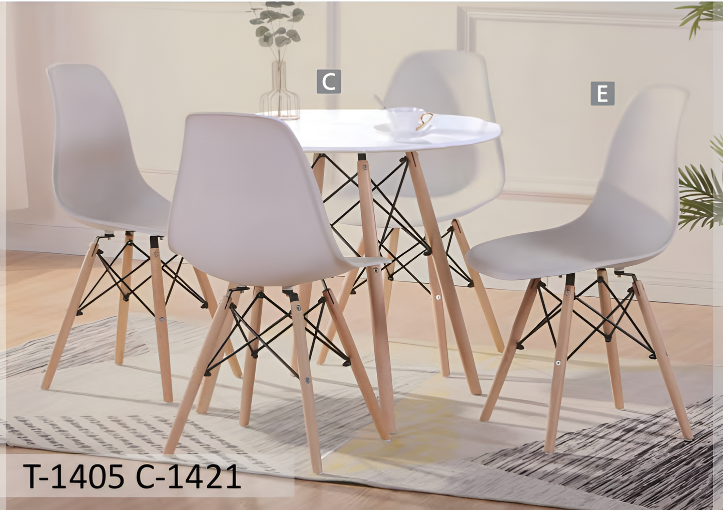 Modern Eiffel Round Dining Set – Model T-1405