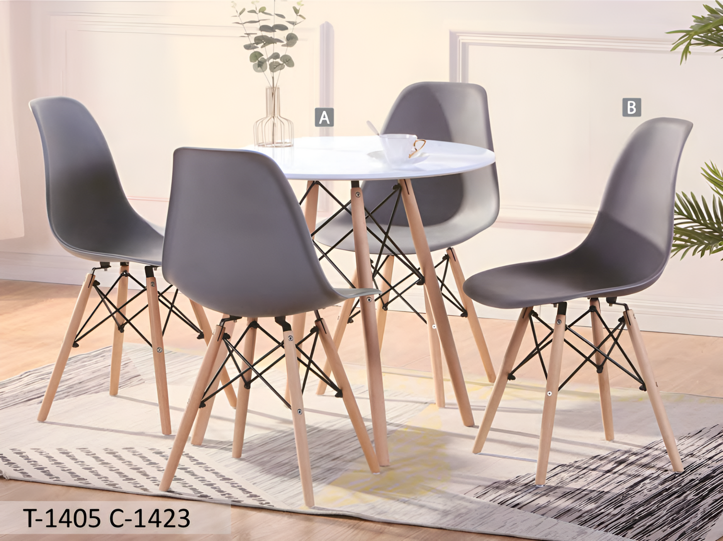 Modern Eiffel Round Dining Set – Model T-1405