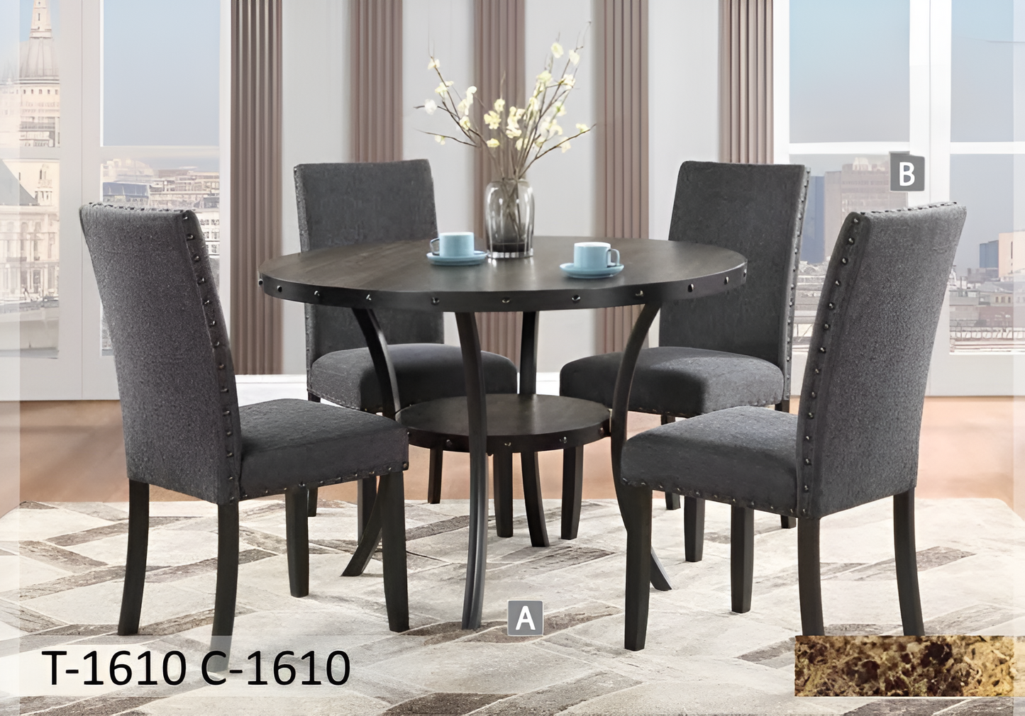 Espresso Round Dining Set – Model T-1610