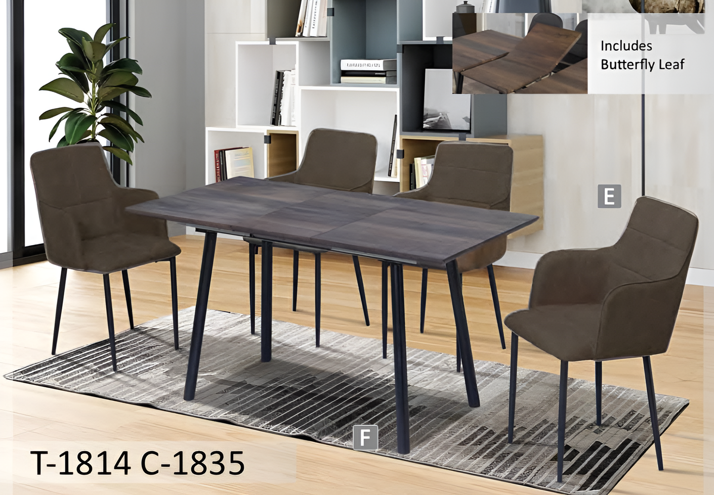 Ensemble de salle à manger extensible industriel – Modèle T-1813