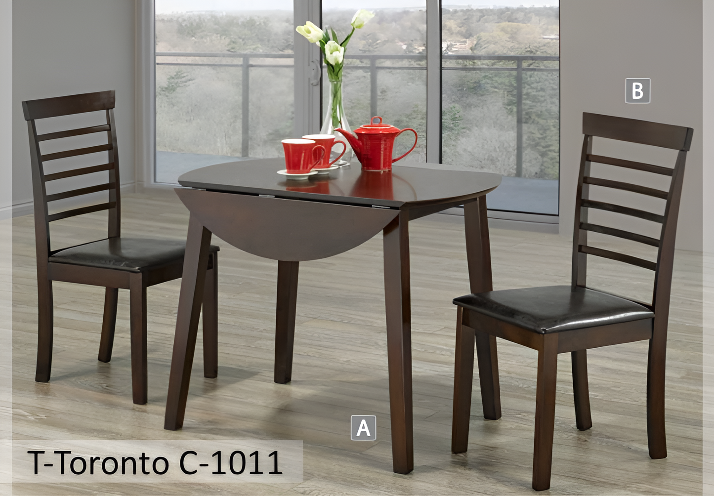 Espresso Drop Leaf Dining Set – Model T-Toronto