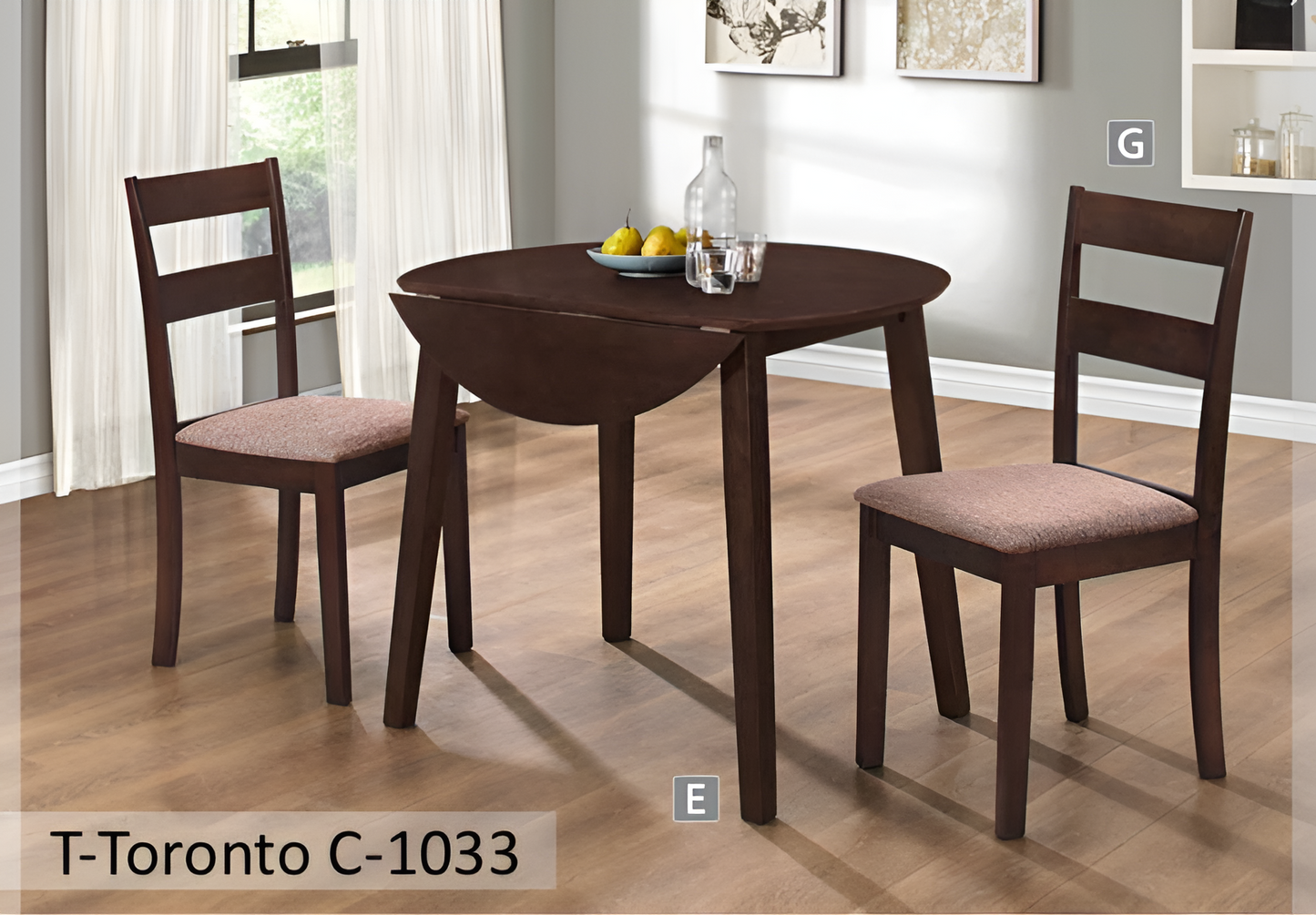 Espresso Drop Leaf Dining Set – Model T-Toronto