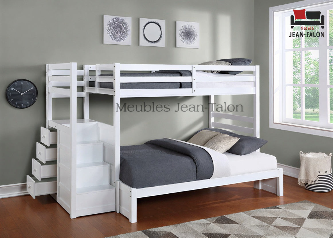 SNOWVALE™ – SINGLE OVER DOUBLE STAIRCASE BUNK BED – B-1892-EK
