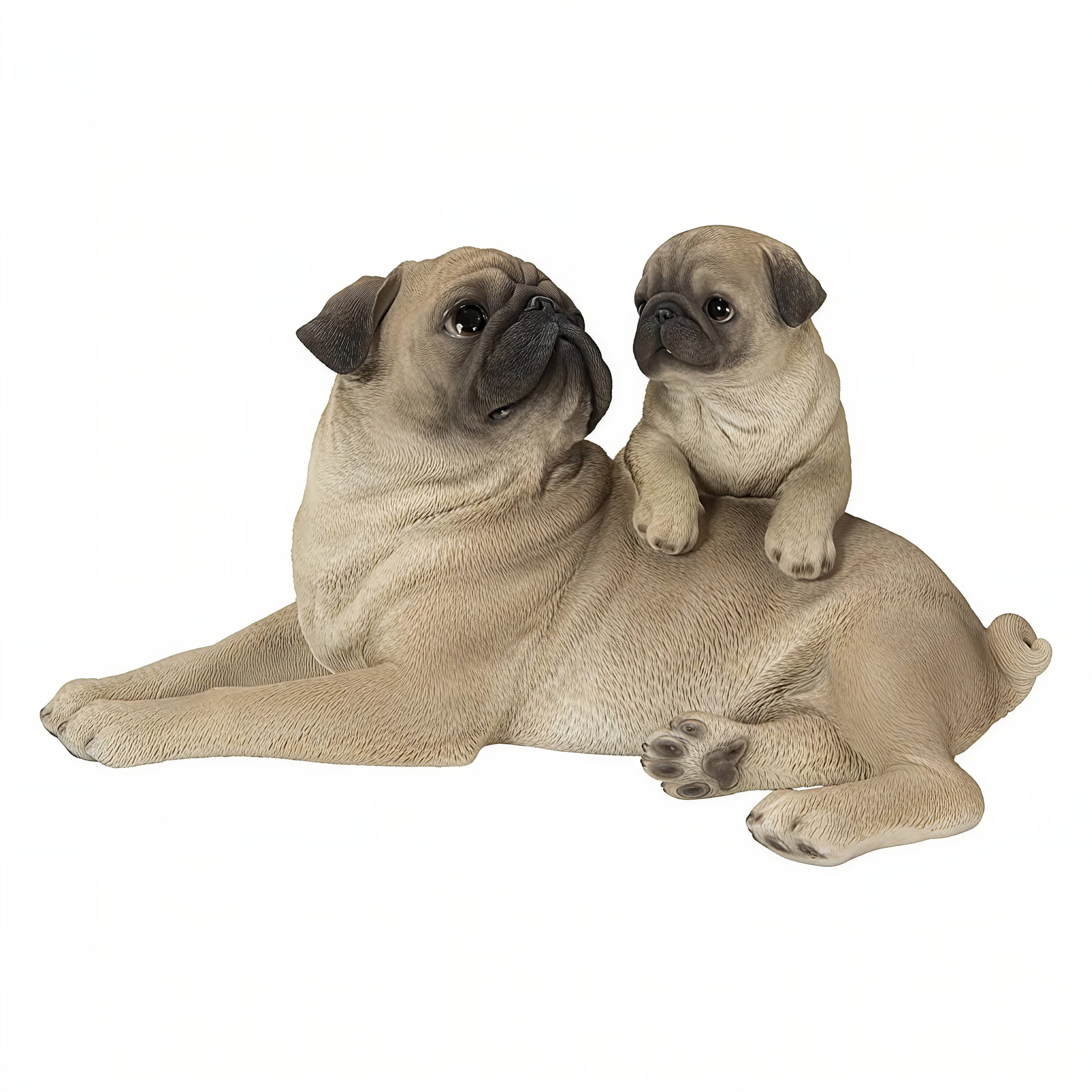 MOTHER & BABY PUGS™ – HEARTWARMING PUG FAMILY STATUE – 87638-F