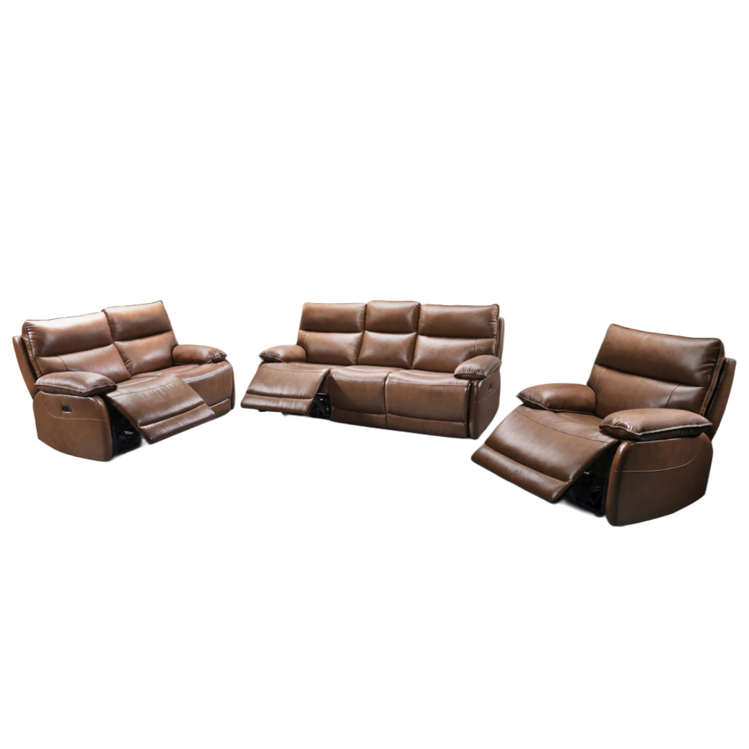 VALENZA IMPERIO™ – FULL GRAIN POWER RECLINING SOFA SET – T1117
