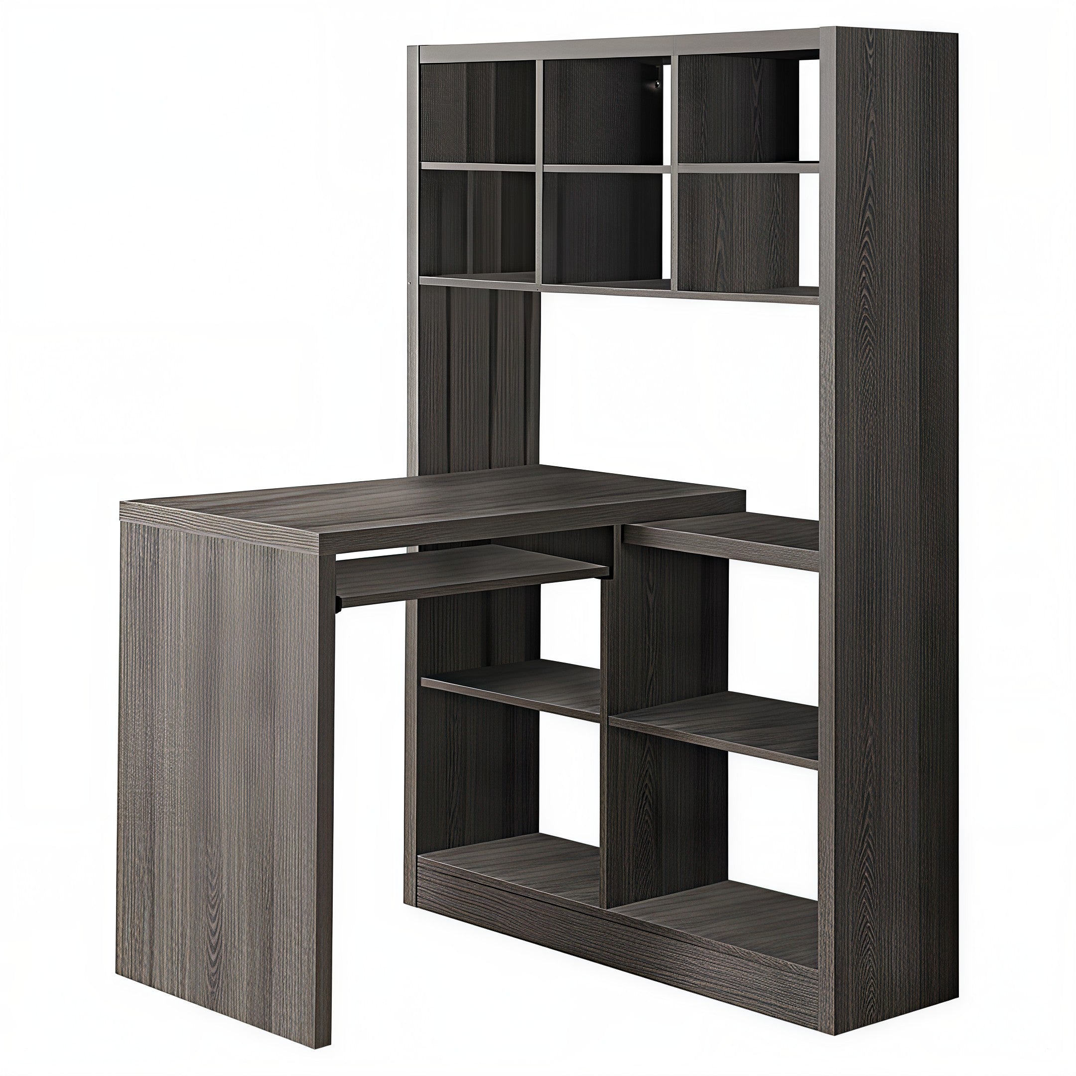 STRAVION™ – L-SHAPED CORNER COMPUTER DESK WITH BOOKCASE – I 7022