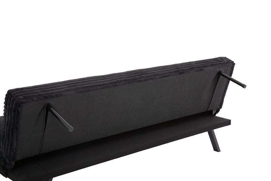 VELVET STRIDE™ – CANAPÉ-LIT EN VELOURS VELOURS NOIR – IF-8065