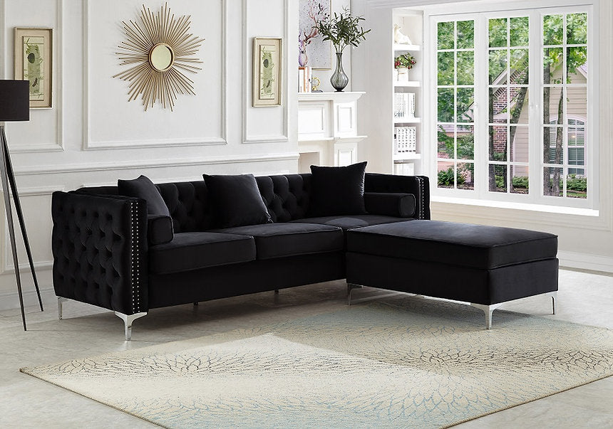 LUXOR VELVET™ – REVERSIBLE SECTIONAL + OTTOMAN – IF-9282