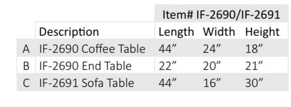 Ensemble de 3 tables basses – IF-2690