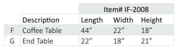 3-Piece Coffee Table Set – IF-2008