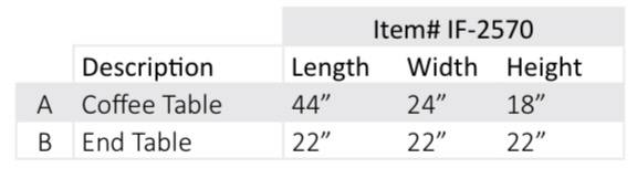 Ensemble de 3 tables basses – IF-2570