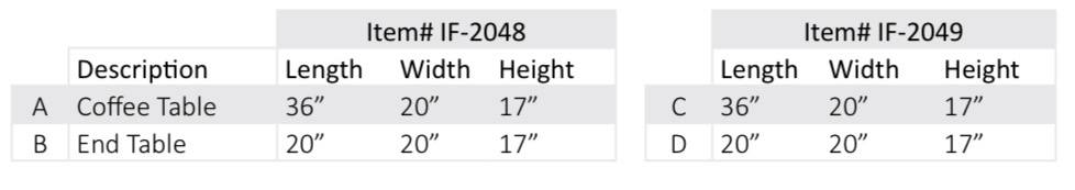Ensemble de 3 tables basses – IF-2048