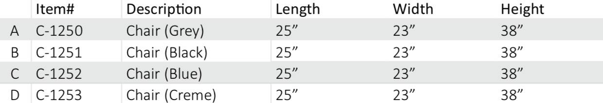 Chaise de salle à manger en velours – C-1250