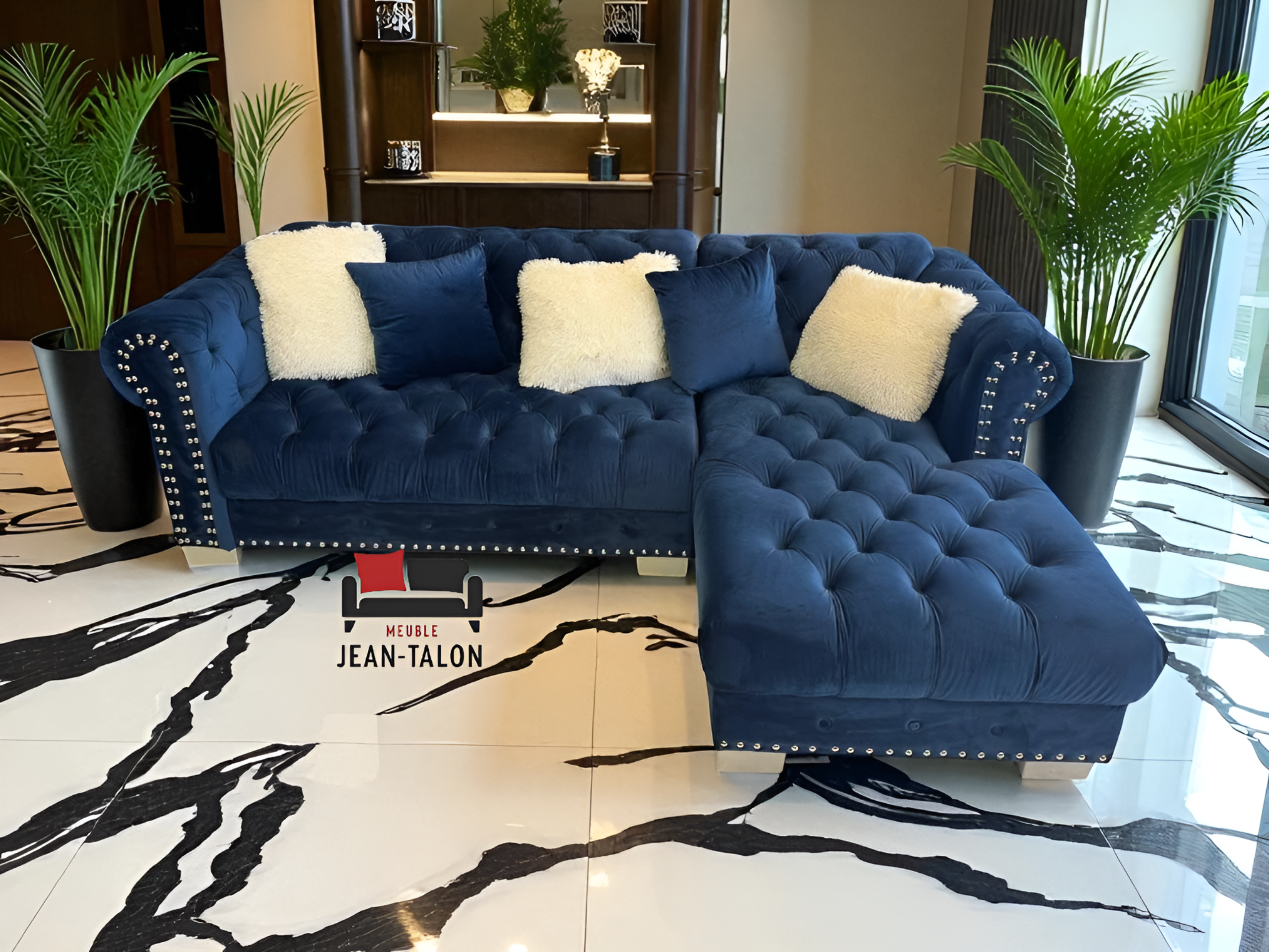 MajestiLuxe™ Velvet Sectional Sofa Set – 6247